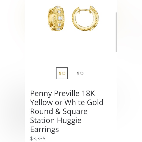 18k Penny Preville white gold and diamond Huggies - Picture 5 of 6